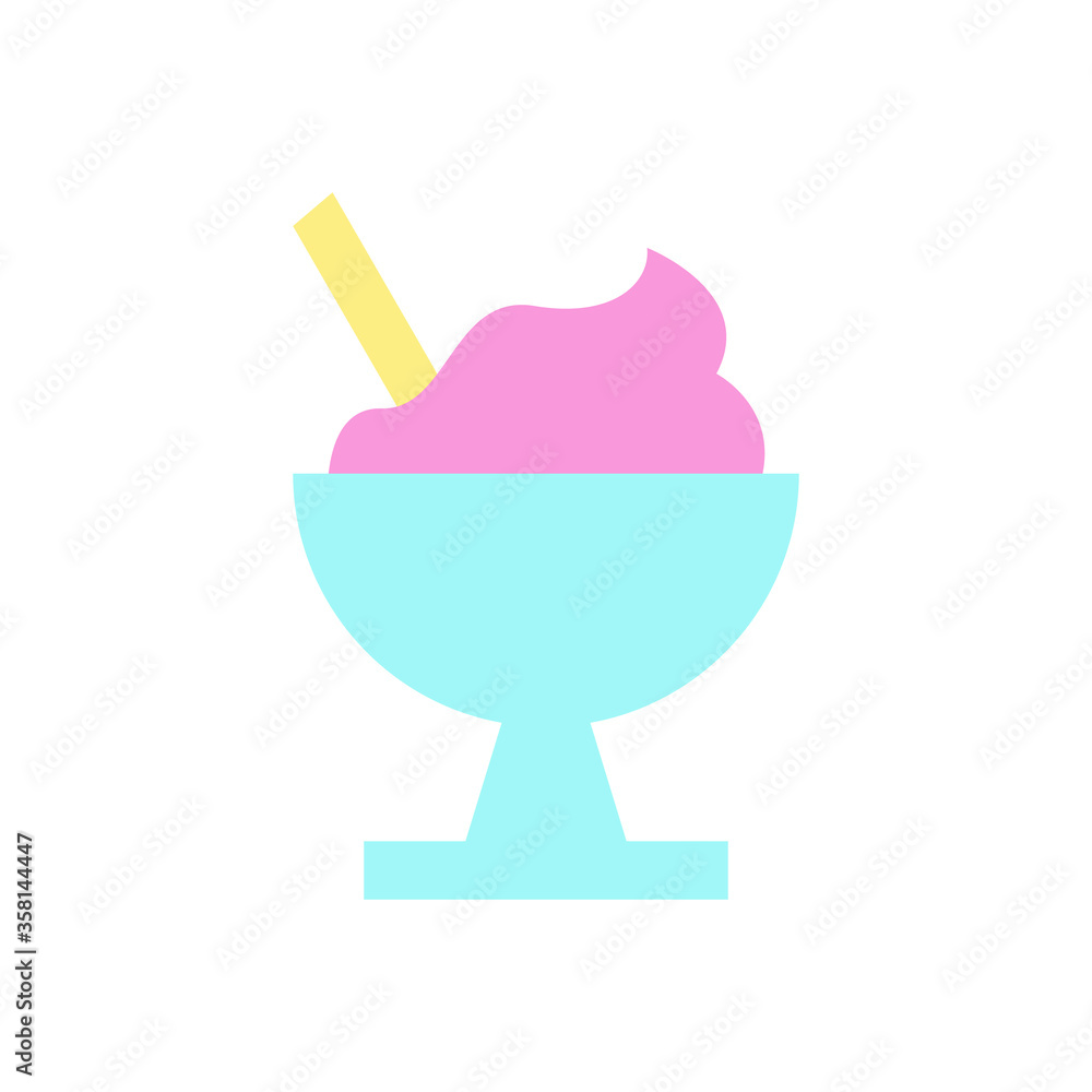 Poster ice cream, plate icon. simple color vector elements of freeze sweet icons for ui and ux, website or 