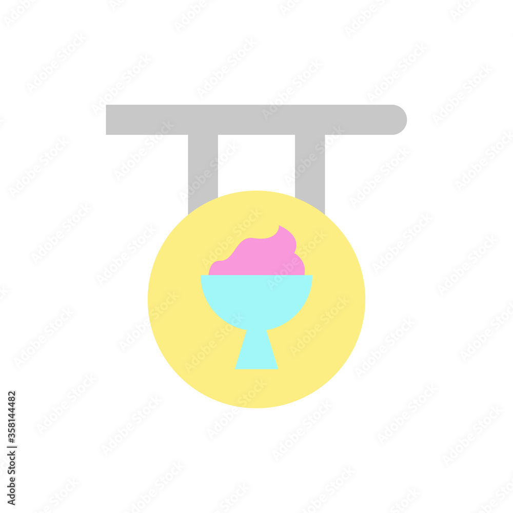 Poster ice cream, signboard icon. simple color vector elements of freeze sweet icons for ui and ux, website