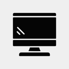 Computer Screen With Black Icon and White Background