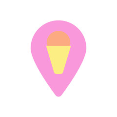 Ice cream, location pin icon. Simple color vector elements of freeze sweet icons for ui and ux, website or mobile application