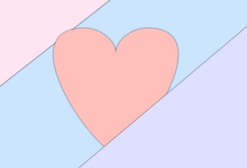 Heart pink soft on pastel color background