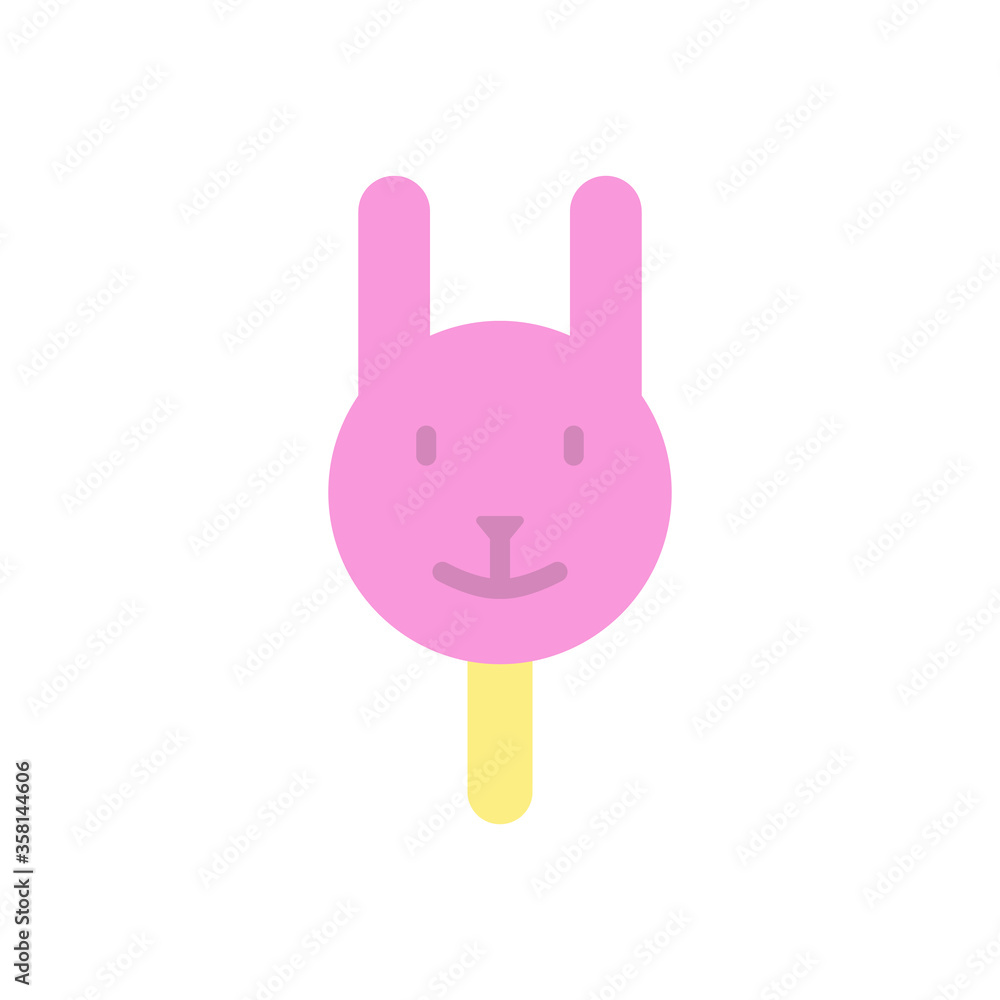 Aufkleber ice cream, rabbit icon. simple color vector elements of freeze sweet icons for ui and ux, website or