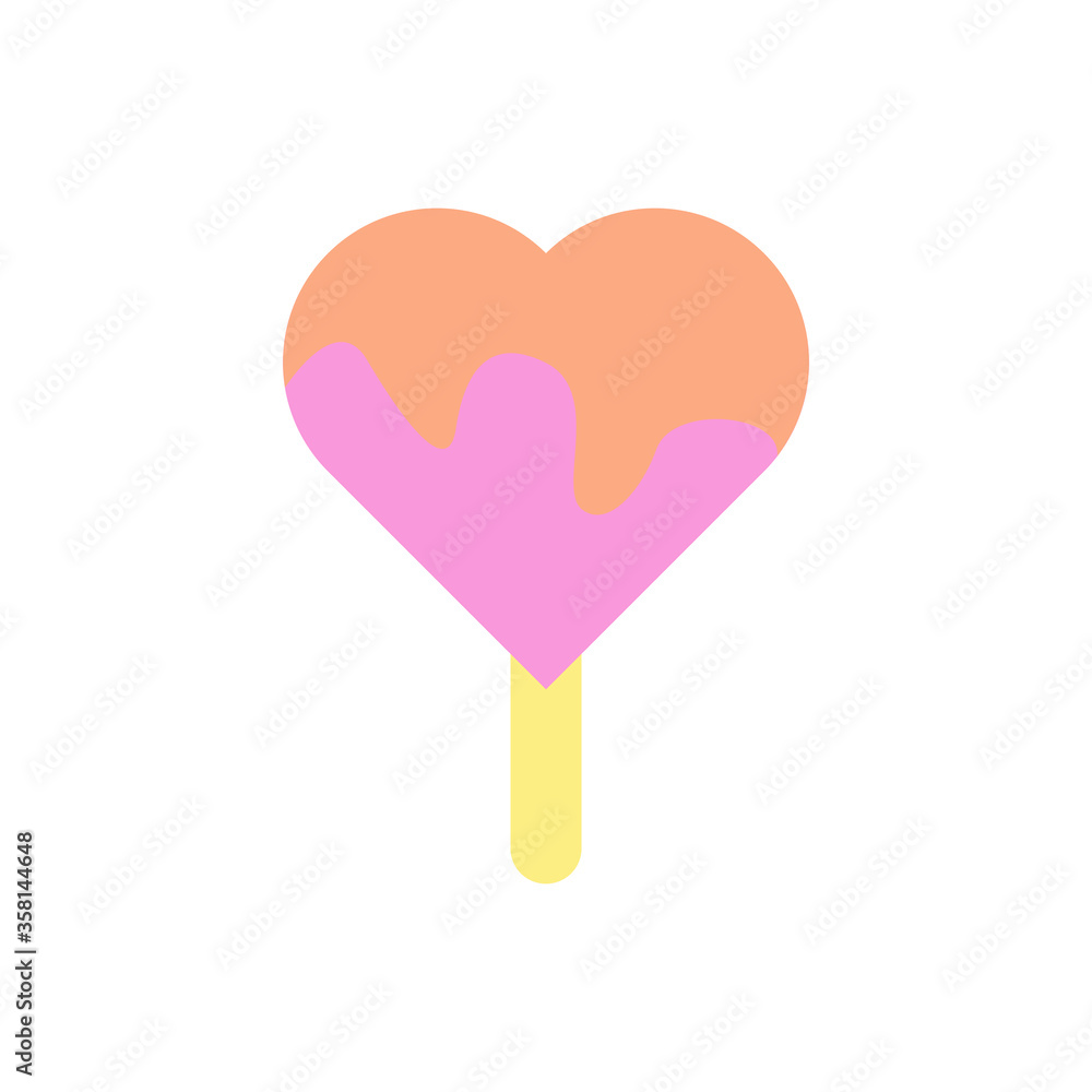 Wall mural Ice cream, heart icon. Simple color vector elements of freeze sweet icons for ui and ux, website or mobile application