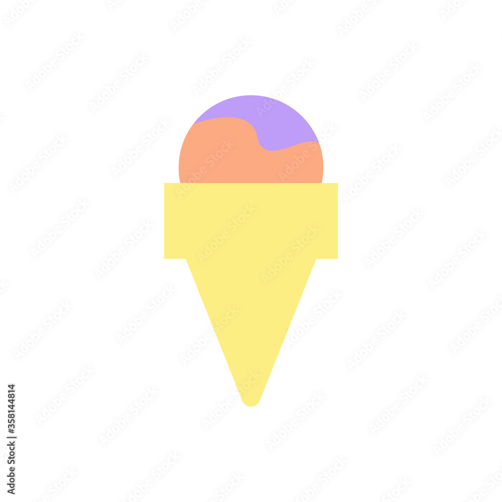 Wall mural Ice cream, waffle cone icon. Simple color vector elements of freeze sweet icons for ui and ux, website or mobile application