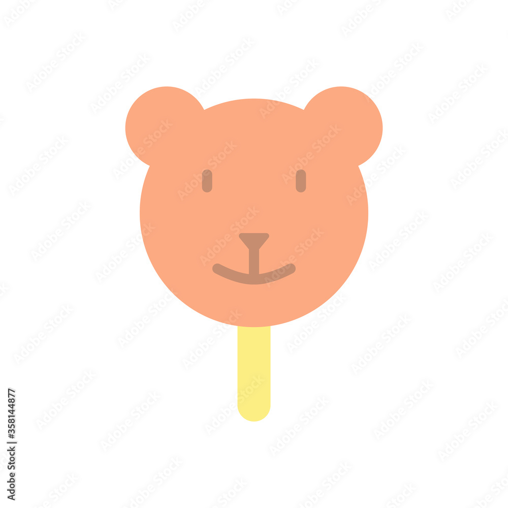 Poster ice cream, bear icon. simple color vector elements of freeze sweet icons for ui and ux, website or m