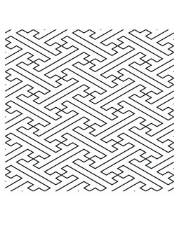 Isometric Sayagata pattern with thin black lines, traditional Chinese motif