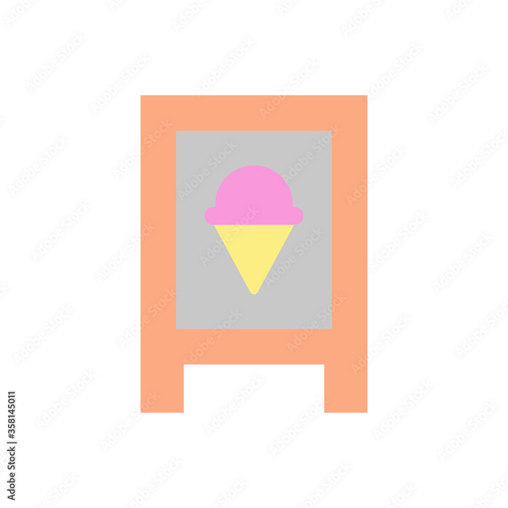 Poster ice cream, signboard icon. simple color vector elements of freeze sweet icons for ui and ux, website