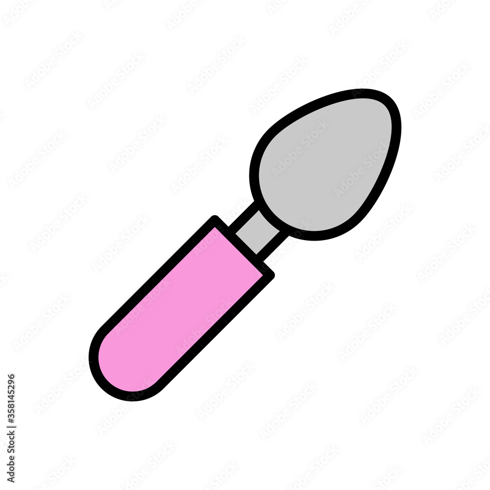 Poster ice cream, spoon icon. simple color with outline vector elements of freeze sweet icons for ui and ux