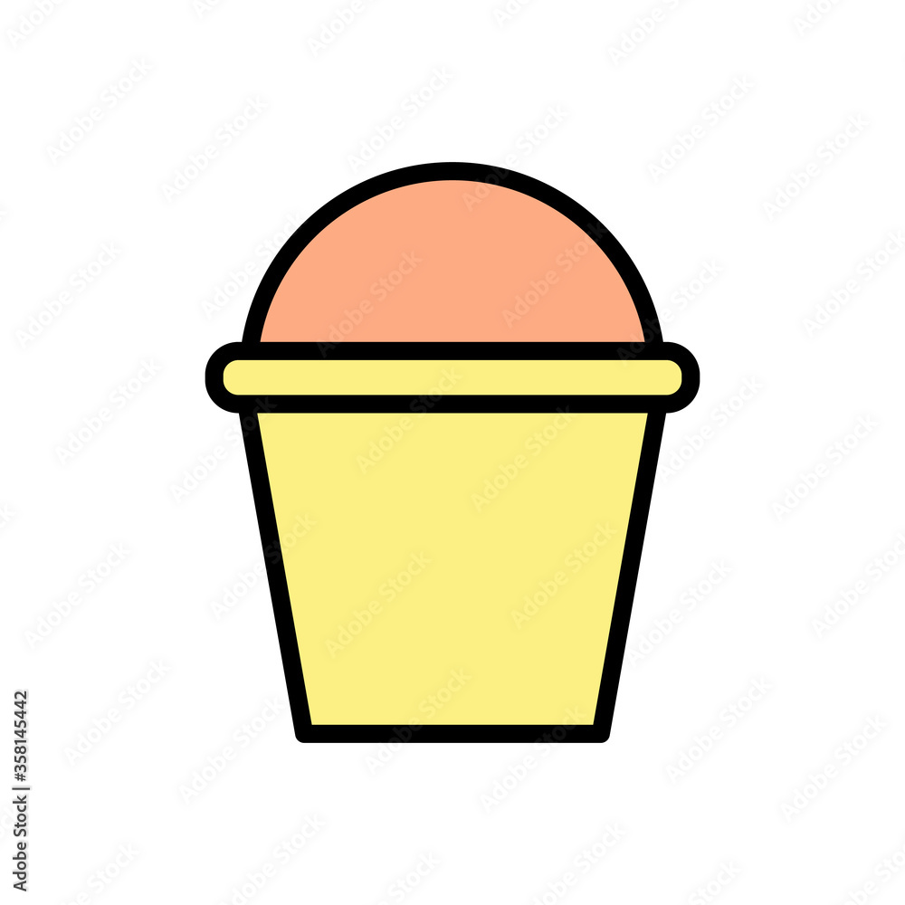 Poster ice cream, waffle cup icon. simple color with outline vector elements of freeze sweet icons for ui a