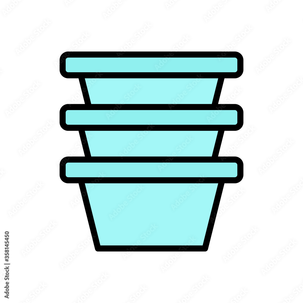 Poster ice cream, plate icon. simple color with outline vector elements of freeze sweet icons for ui and ux