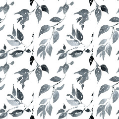 Watercolor leaves pattern