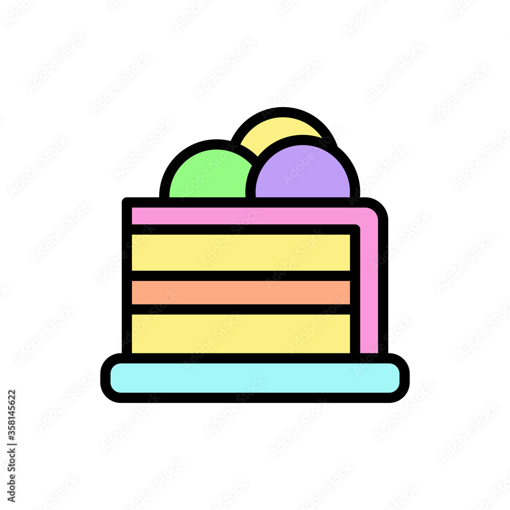 Aufkleber ice cream, cake icon. simple color with outline vector elements of freeze sweet icons for ui and ux,