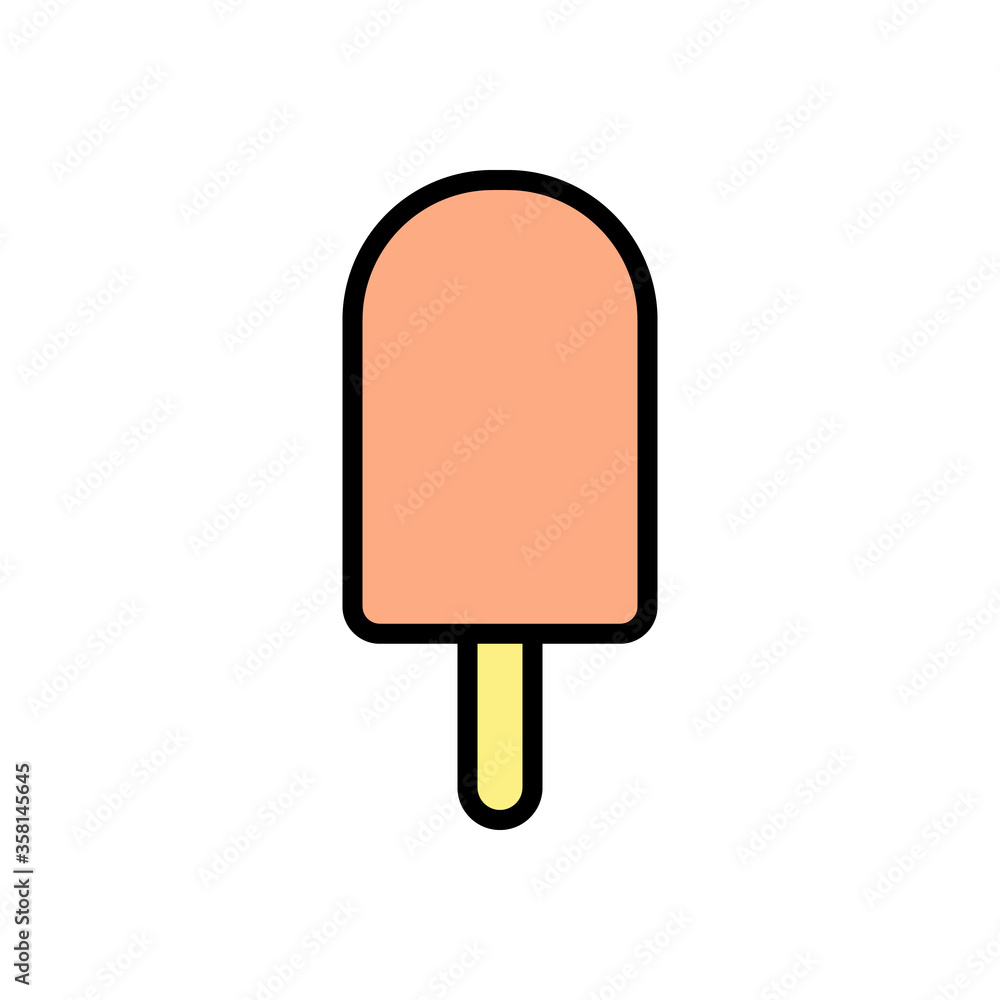 Poster ice cream, ice lolly icon. simple color with outline vector elements of freeze sweet icons for ui an