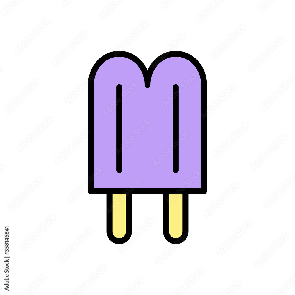Poster ice cream, ice lolly icon. simple color with outline vector elements of freeze sweet icons for ui an