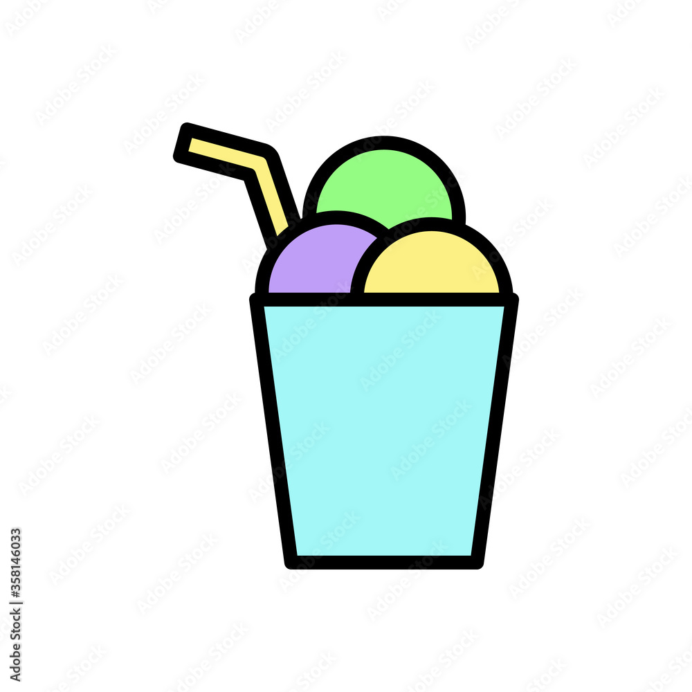 Aufkleber ice cream, cocktail icon. simple color with outline vector elements of freeze sweet icons for ui and