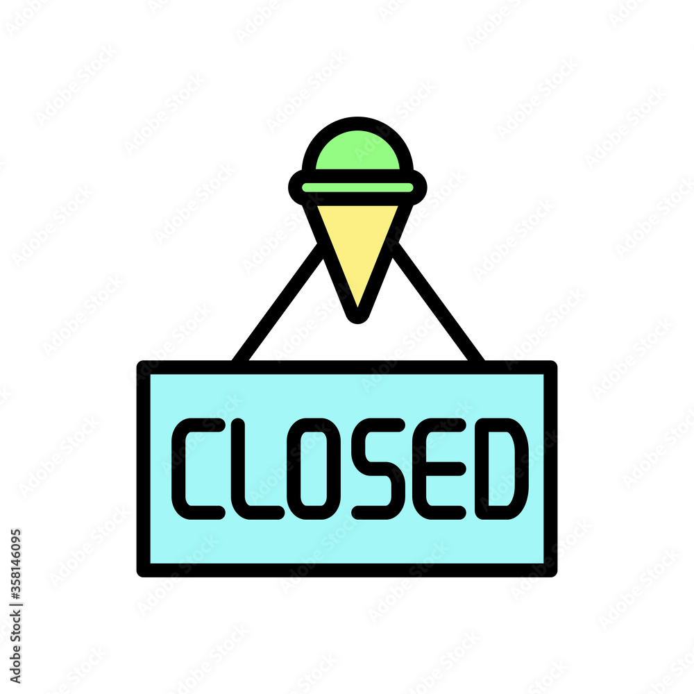 Poster ice cream, signboard icon. simple color with outline vector elements of freeze sweet icons for ui an