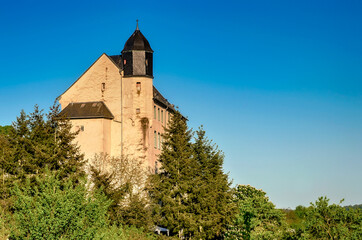 Fototapeta na wymiar Burg Schadeck über Runkel an der Lahn, Hessen, Deutschland