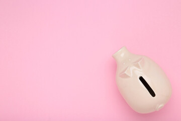 Piggybank on pink background