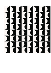 Black and white op art pattern with circles