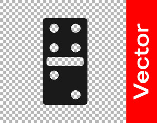 Black Domino icon isolated on transparent background. Vector Illustration