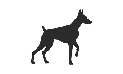 Doberman icon isolated on white background. Doberman silhouette. Vector illustration
