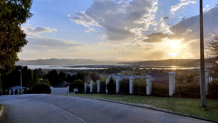 sunset over the river of Knysna