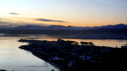 sunset over the lagoon of Knysna