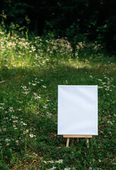 White empty mockup template poster canvas painting