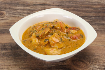 Traditional thai curry chicken soup