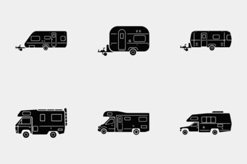 Van Home transportation Vector icons set