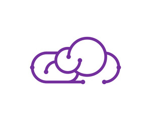 Cloud with purple tech circuit