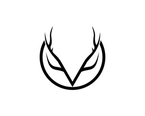 circle with deer antlers inside