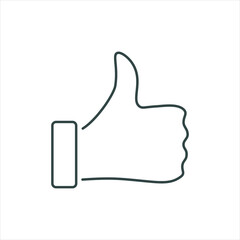 line icon, symbol, thumb up