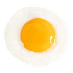 fried egg isolated on white background with clipping path
