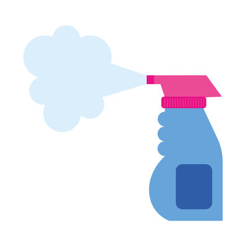 Isolated spray bottle with smoke vector design
