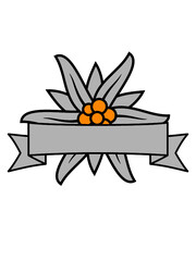 Text Banner Edelweiß Logo Alpen Symbol Design 