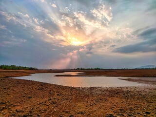 sunset near lake