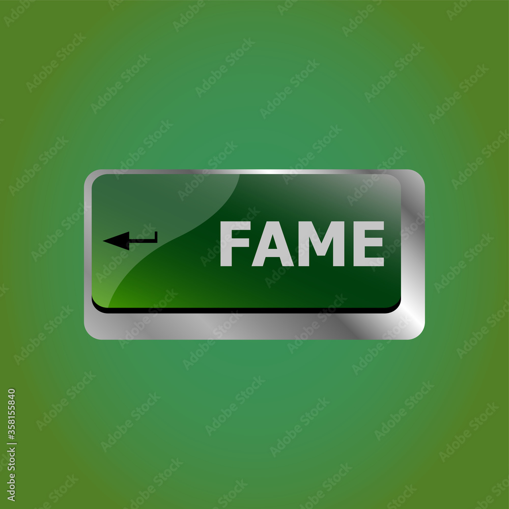 Poster computer keyboard with fame key, laptop button