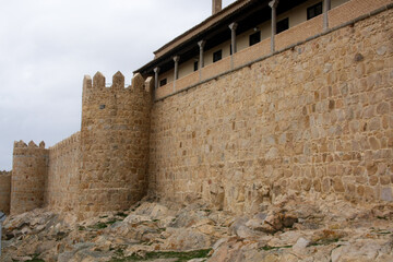 Obraz premium Ávila, Castile and León, Spain - Jul 2011 Prominent medieval town walls, built in the Romanesque style