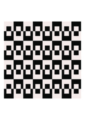 Black and white geometric pattern with squares, checkered background