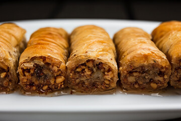 A close-up of turkish dessert baklava