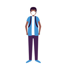 Man with medical mask vector design