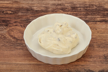 Caesar cream sauce with parmesan and herbs