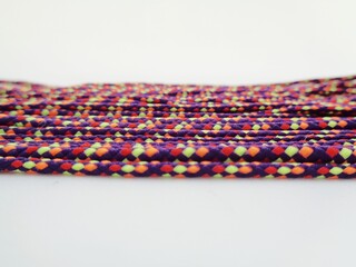 Close up prusik rope texture. Prusik  rope sometime used as rope bracelet.