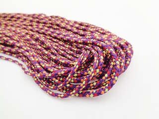 Close up prusik rope texture. Prusik  rope sometime used as rope bracelet.
