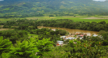 Fototapeta na wymiar Landscape of a port in the jungle River Mayo