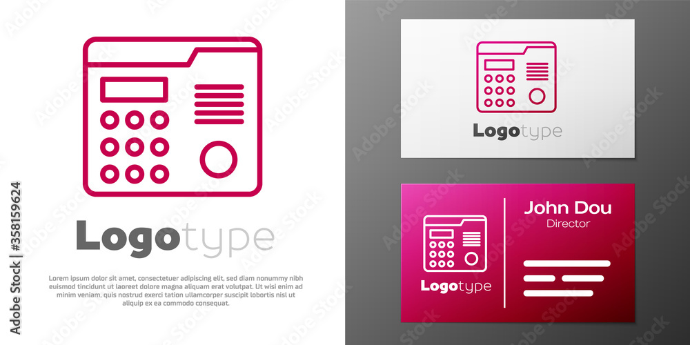 Aufkleber logotype line house intercom system icon isolated on white background. logo design template element.