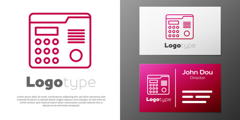 Logotype line House intercom system icon isolated on white background. Logo design template element. Vector Illustration