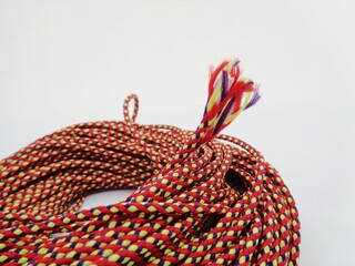 Close up prusik rope texture. Prusik  rope sometime used as rope bracelet.