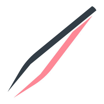 pink and black tweezers on white clip art preview
